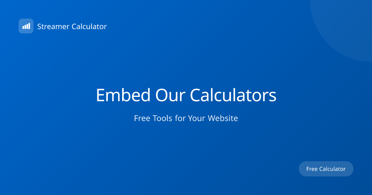 Embed Free Streamer Calculators on Your Website